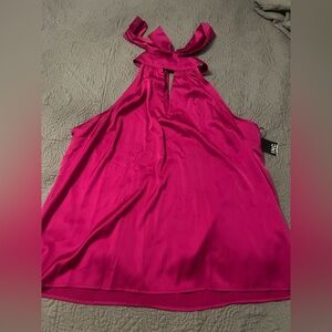 NWT Inc satin top. Size Large. Beautiful tie neck
